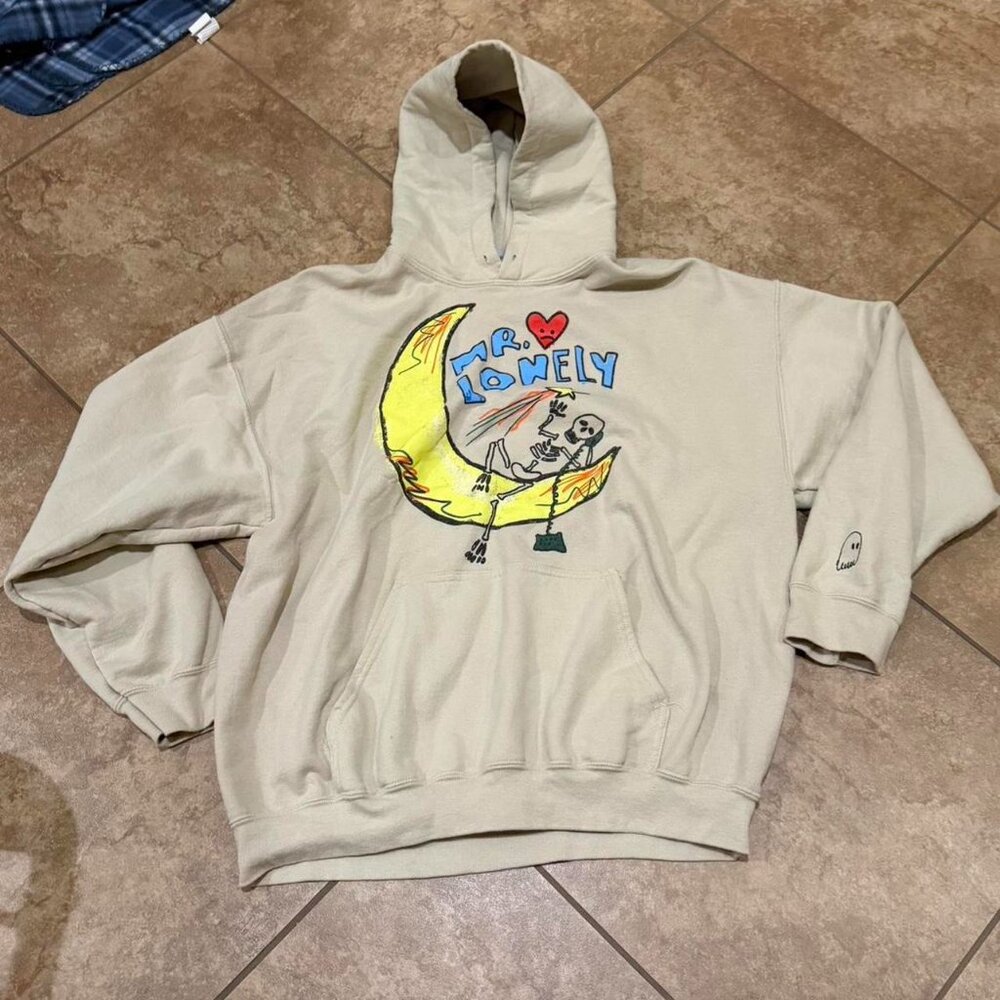loney ghost mr. lonely cream hoodie